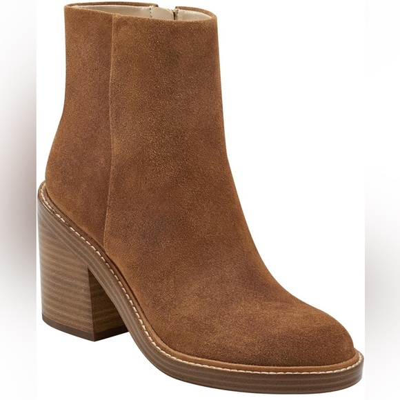 Marc Fisher Haleena Suede Ankle Boot Size 10 Cocco - Picture 2 of 10